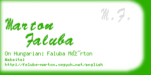 marton faluba business card